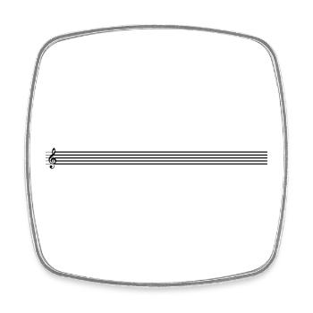Staves with clef - Square fridge magnet - white - Front
