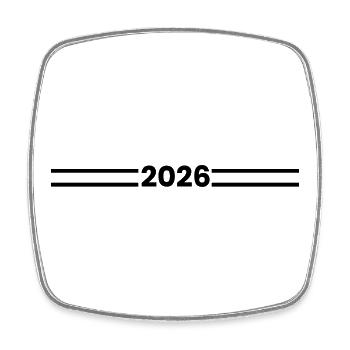 Symbol_2026 - Magnet carré - blanc - Devant