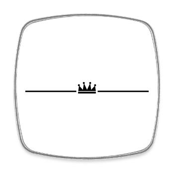Krone Symbol Linie - Viereckiger Kühlschrankmagnet - Weiß - Vorne