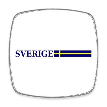 Drapeau Suédois de Sverige - Magnet carré - blanc - Devant