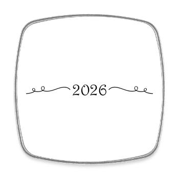 2026 Ornament - Square fridge magnet - white - Front