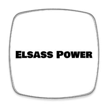 ELSASS_POWER_logo - Magnet carré - blanc - Devant