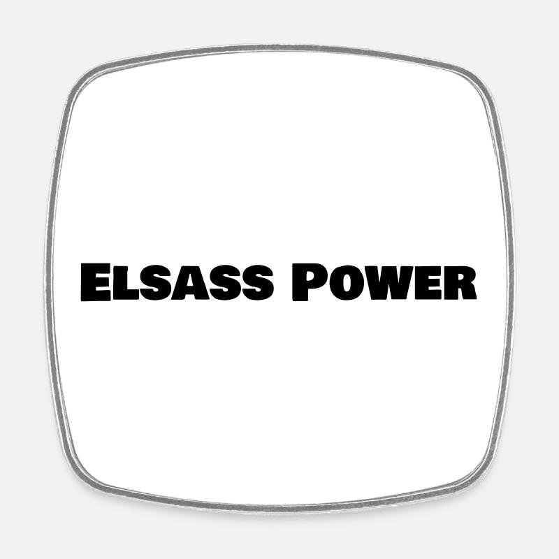 ELSASS_POWER_logo - Magnet carré - blanc