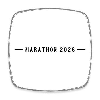Marathon 2026 Schriftzug - Viereckiger Kühlschrankmagnet - Weiß - Vorne