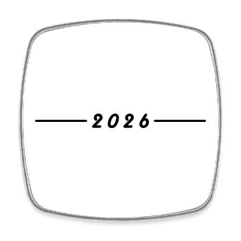 Élément de l’année 2026 - Magnet carré - blanc - Devant