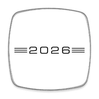 2026 year line - Square fridge magnet - white - Front