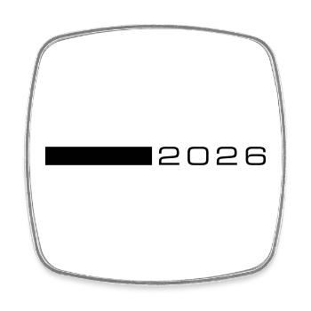 2026 Jahr Strich - Viereckiger Kühlschrankmagnet - Weiß - Vorne