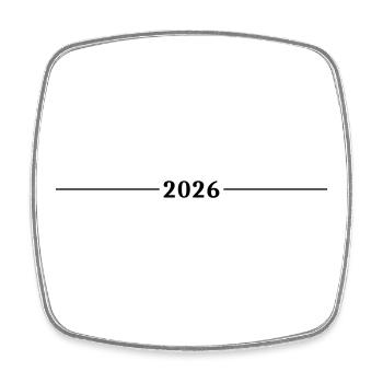 Élément de ligne 2026 - Magnet carré - blanc - Devant