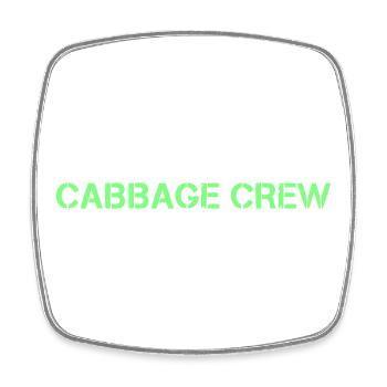 Cabbage Crew Lettrage Vegan - Magnet carré - blanc - Devant