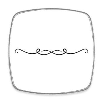 Ornament Line - Square fridge magnet - white - Front