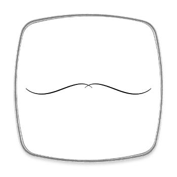 Ornament Line - Square fridge magnet - white - Front