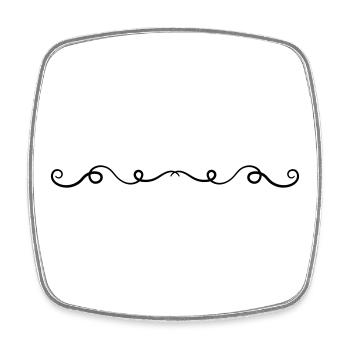 Ornament Line - Square fridge magnet - white - Front