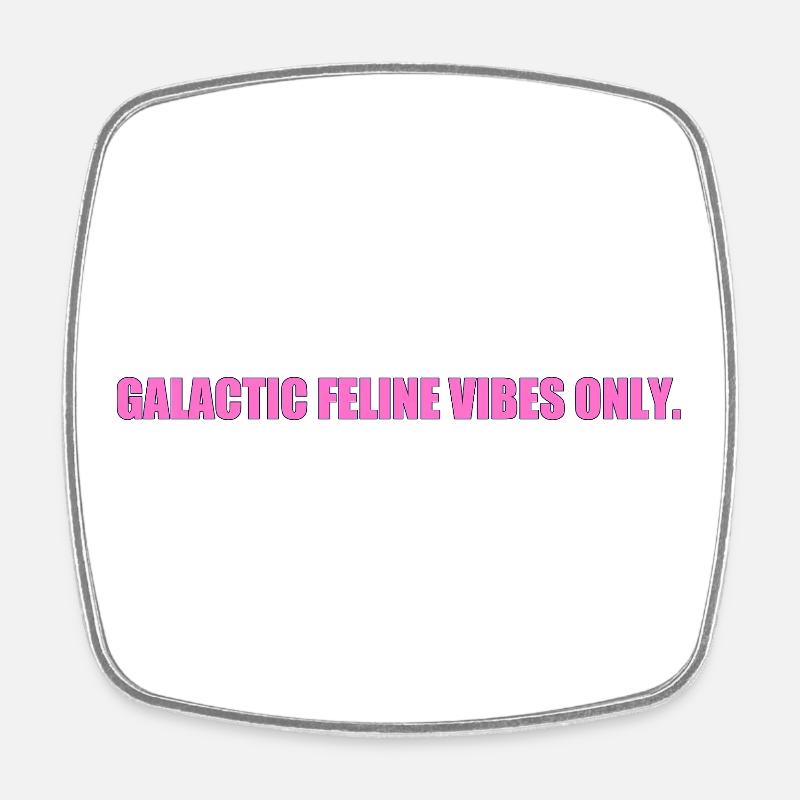 Galactic Cat Vibes - Square fridge magnet - white