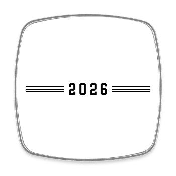 2026 year line - Square fridge magnet - white - Front