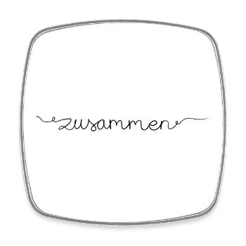Zusammen_fineline - Viereckiger Kühlschrankmagnet - Weiß - Vorne