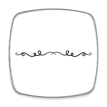 Ornament Line - Square fridge magnet - white - Front