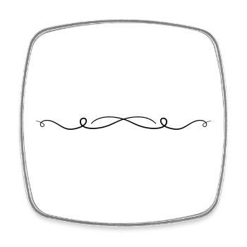 Ornament Line - Square fridge magnet - white - Front