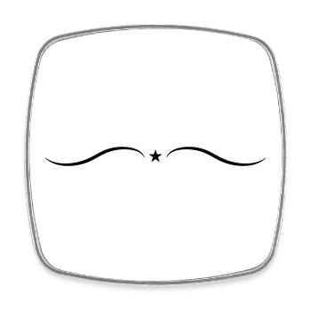Ornement de la ligne en étoile - Magnet carré - blanc - Devant