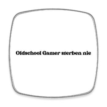 Oldschool Gamer sterben nie - Viereckiger Kühlschrankmagnet - Weiß - Vorne