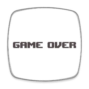 Game Over Retro - Square fridge magnet - white - Front