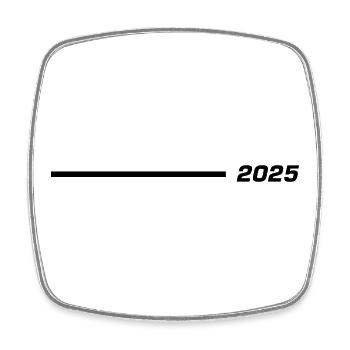 2025 Jahreszahl Linie Schwarz - Viereckiger Kühlschrankmagnet - Weiß - Vorne