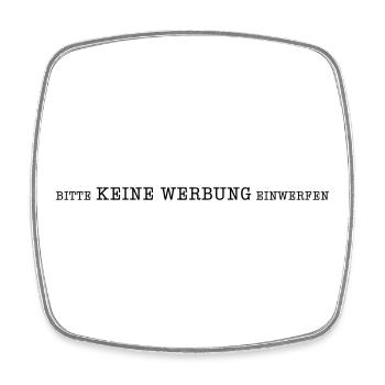 Bitte Keine Werbung einwerfen - Viereckiger Kühlschrankmagnet - Weiß - Vorne