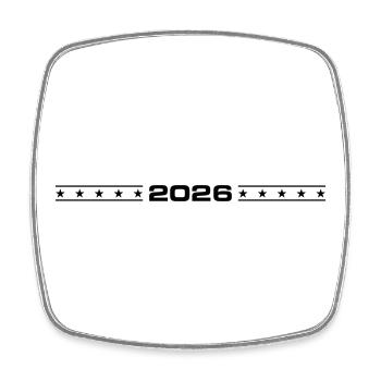 2026 year line - Square fridge magnet - white - Front