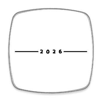 2026 stroke - Square fridge magnet - white - Front