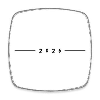 2026 Line - Square fridge magnet - white - Front