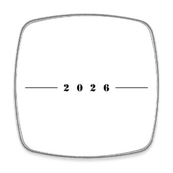 2026 Line Year - Square fridge magnet - white - Front