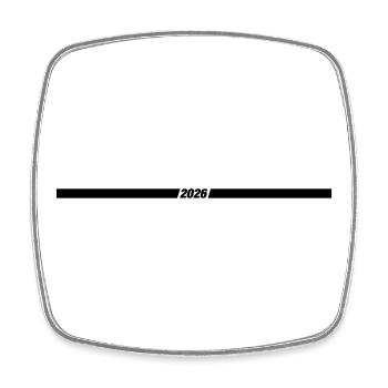 2026 year line - Square fridge magnet - white - Front