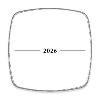 2026 Element - Square fridge magnet - white - Front