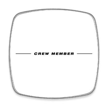 Crew Linie - Viereckiger Kühlschrankmagnet - Weiß - Vorne
