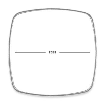 2026 year line - Square fridge magnet - white - Front