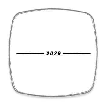 2026 year line - Square fridge magnet - white - Front