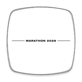 Ligne Marathon 2026 - Magnet carré - blanc - Devant