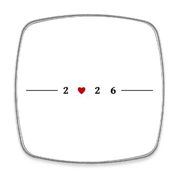 2026 Heart - Square fridge magnet - white - Front