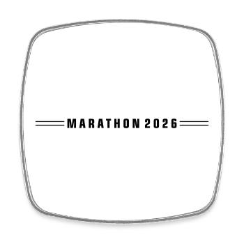 Marathon 2026 Linie - Viereckiger Kühlschrankmagnet - Weiß - Vorne