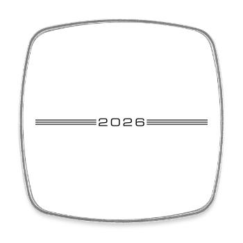 2026 year line - Square fridge magnet - white - Front