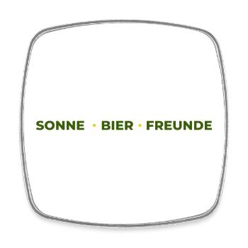 Sonne Bier FreundeT-Shirt–Frühlingsfest Biergarten - Viereckiger Kühlschrankmagnet - Weiß - Vorne