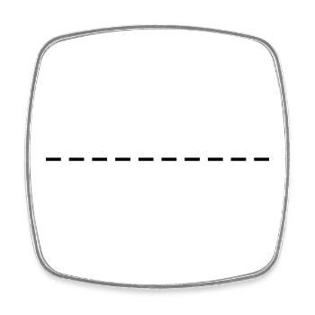Line dashed symbol stroke - Square fridge magnet - white - Front