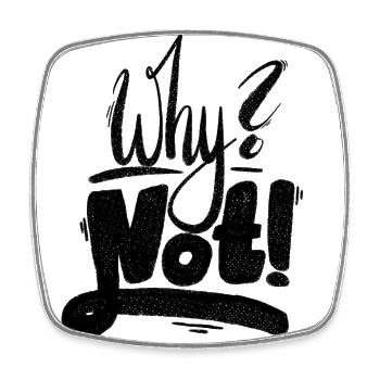 Why Not Ausrufezeichen - Viereckiger Kühlschrankmagnet - Weiß - Vorne