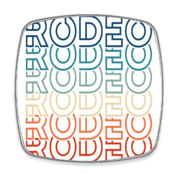 Rodeo Retro Text Cowboy - Viereckiger Kühlschrankmagnet - Weiß - Vorne