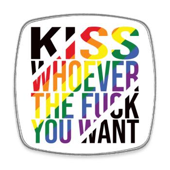 Embrassez qui que vous vouliez Fierté LGBTQ - Magnet carré - blanc - Devant