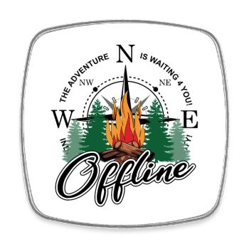 Offline Camping ist für Camper in der wilden Natur - Viereckiger Kühlschrankmagnet - Weiß - Vorne