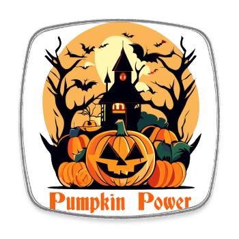 Pumpkin Power Halloween - Square fridge magnet - white - Front