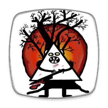 Halloween Waldbewohner Kreatur Monster Horror - Viereckiger Kühlschrankmagnet - Weiß - Vorne