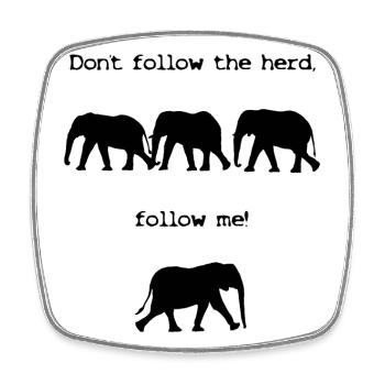 Don't follow the herd, follow me! - Viereckiger Kühlschrankmagnet - Weiß - Vorne