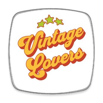 Vintage Lovers Spruch - Viereckiger Kühlschrankmagnet - Weiß - Vorne