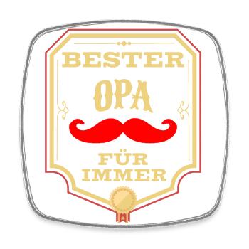 Besten Opa der Welt Auszeichnung - Viereckiger Kühlschrankmagnet - Weiß - Vorne
